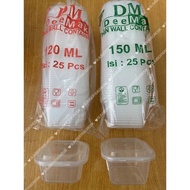 [25pcs] Mini Thinwall box DM 120ml 150ml / Square 120ml 150ml | THINWALL MINI SQUARE | THINWALL PUDD