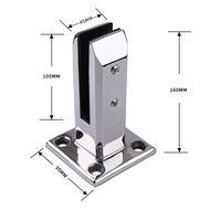 ที่หนีบกระจก ขาจับกระจก ชั้นยืนบันไดระเบียงแก้ว ราวกันตกกระจก สแตนเลส 304 ทรงเหลี่ยม ฟรี!ที่ครอบฐานแ
