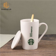 Starbucks Mug with Lid Spoon Starbucks Coffee Cup Water Cup Classic Cup 380ml