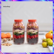 [TY] Microwave Safe Salad Jar Soggy Salad Prevention Jar Leakproof Salad Jar with Dressing Compartme