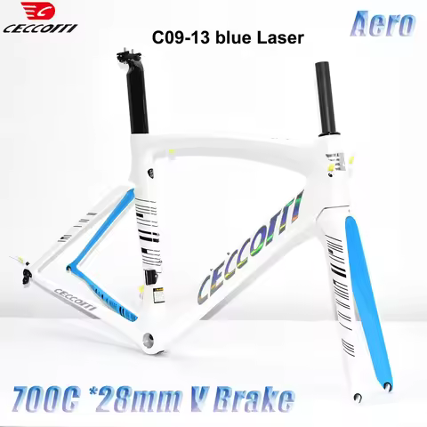 CECCOTTI T1000 Full Carbon Fiber Racing Bicycle Frameset Ultralight V Brake Road Bike Frame, Aero Bi