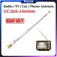Heavy Duty 9.8" Inch (25cm~73.5cm) 4 Sections AM FM Radio/TV/Car/Phone Telescopic Antenna Aerial Ant