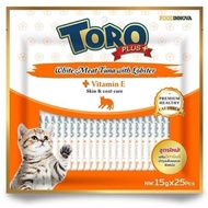 Toro Toro Plus ขนมครีมแมวเลีย โทโร่ พลัส 15g*25ซอง ขนมแมวเลียเสริมวิตามิน DHA