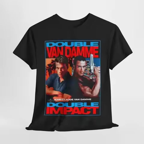 Double Impact Movie Jean Claude Van Damme T Shirt Heavy Cotton