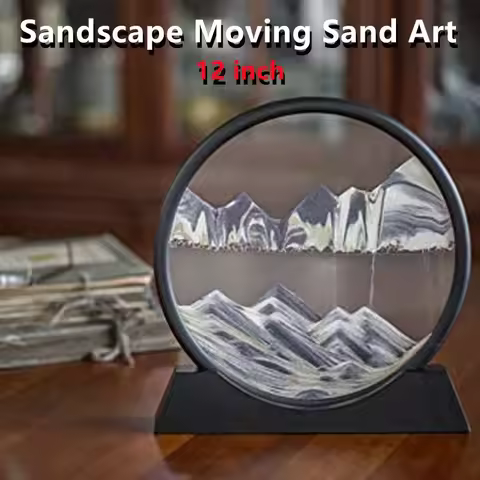 12inch Sandscape Moving Sand Art Picture Moving Hourglass Sand Hour Flowing Sand Painting With Liqui