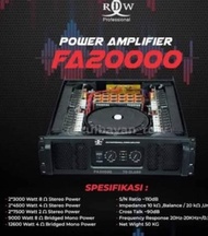 Power Amplifier Rdw Profesional Fa20000 Fa 20000 Original Non Cod