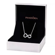 ☜❡ Pandora สร้อยคอเงิน 925 จี้รูปหัวใจ ประดับเพชร เครื่องประดับแฟชั่น สําหรับผู้หญิง