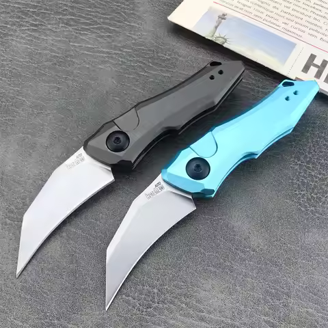 D2 Steel Portable Folding Knife EDC Outdoor Pocket Knife Keychain Jackknife for Self Defense Box Cut