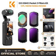 K & F khái niệm DJI Osmo bỏ túi 3 Bộ kính lọc máy ảnh chuyển động (CPL + ND16 + ND64 + nd256)