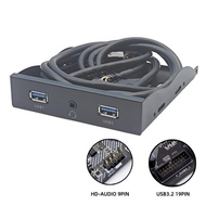 OXXGGKAO 3 5inch Hubs 19 Pin to USB 3 2 GEN1 3 5mm Headphone Jacks Expansion Front Panel