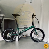 Fnhon Monsoon 22” • 9 Gear Shimano Litepro Green Hydraulic Folding Foldable Foldie Fold Bicycle Bike Dahon Crius Tern