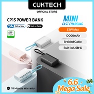 【3C Certification】CUKTECH Mini Powerbank 10000mAh 30W Fast  Charging Built in Cable Powerbank