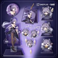 PCS-9/Set Game GENSHIN IMPACT X ONEPLUS Keqing Themes Accessories Anime Cosplay Metal Badge Acrylic 