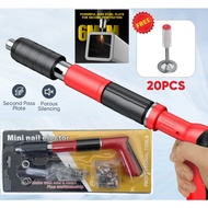 (100pcs Nails) Manual Steel Nail Gun Concrete Rivet Tool Steel Rivet Gun Tufting Dinding Paku Tembak