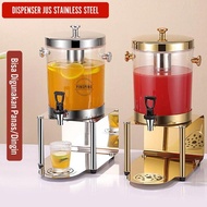 Dispenser Minuman Stainless Steel untuk Komersial dan Rumah Tangga dengan Keran, Mesin Jus Buah, Jer