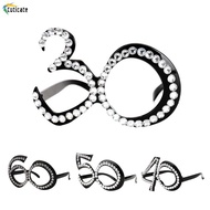 [Szlinyou1] 30th 40th 50th 60th Funny Glitter Diamante Birthday glasses for party Novelty Plastic  E