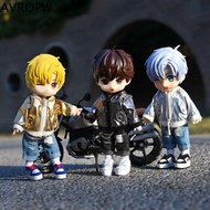 AVROPW เสื้อโค้ทซิป แจ็คเก็ตตุ๊กตา OB11 แจ็คเก็ตแขนยาว มินิมินิ เสื้อคลุมเลเซอร์1/12ตุ๊กตา เด็กผู้ให