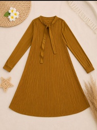 Gamis Anak Perempuan Syari 3 sd 5 Tahun Baju Gamis Plisket Polos Anak Cewek Flowy Bahan Twill Jatuh