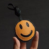 Handcrafted Emoji Smile and Cry Face Leather Bag Charm Cute Emoji Leather Keychain Bag Charm Double 