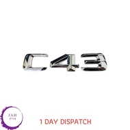 C43 CHROME REAR BOOT LID TRUNK BADGE EMBLEM LETTERING FOR MERCEDES BENZ