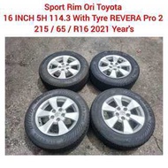 Sport Rim Ori Toyota 16 INCH 5H PCD114.3 With Tyre REVERA Pro 215 / 65 / R16 For Alphard Vellfire Ha