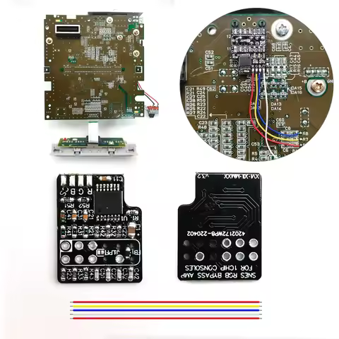 SNES RGB PCB Board Kit Amp With CSync (THS7374) Mod Kit for 1CHIP-03 and SNES Mini / SFC Jr. boards