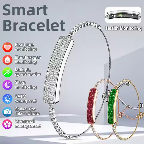 Fashion Ladies Fitness Tracker Step Tracker Heart Rate Blood Oxygen Stress Sleep Monitor Waterproof 