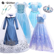 Dress for Kids Girl Princess Dresses Frozen 2 Baby Clothes Anna Elsa Cosplay Costume With Long Cloak Wig Crown Birthday Party OOTD Outfit for Kid Girls