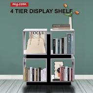 4 Tier Display Shelf/Multipurpose Shelves/Bookshelf Wooden Shelves/Utility Shelf/Rak Display Buku Cabinet