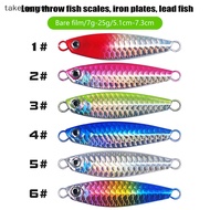 [takejoynew] 7g-25g Long Casg Fish Scale Horse Iron Plate Leader Popping Tackle Spanish Mackerel Warbler Freshwater Sea Fishing Fake Bait LYF