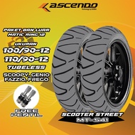 Matic RING 12 Standard 100/90-12 &amp; 110/90-12 Outer Tire Homecoming Package, FREGO, FAZZIO ASCENDO SCOOTER STREET MT-541 TUBELESS