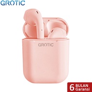 GROTIC Headset Bluetooth Earphone TWS True Wireless Stereo HIFI Sentuh Earbud Macaron inpods I12