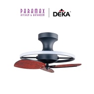 Deka Concept Micro 20” 3 Blades DC Motor Ceiling Fan with LED Light - Matt Black + Walnut