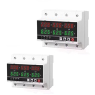 3 Phase Adjustable over and Under Voltage Protector Voltmeter Ammeter Monitor 3P4W Din Rail Current 
