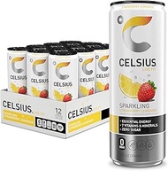 CELSIUS Sparkling Strawberry Lemonade, Functional Essential Energy Drink, 12 Fl Oz (Pack of 12)