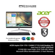 ACER Aspire C24-1751-1240W11T 23.8 AIO Desktop PC (i5-1240P, 8GB, 512GB, Intel, Win11H, OfficeHNS21)