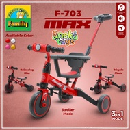 Balance Bike Anak Family F703 Balance/ Sepeda Roda Tiga Anak 3in1 Mode