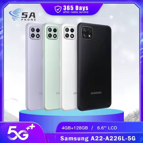 Original Samsung Galaxy A22 A226L 5G Mobile Phone 4GB RAM 128GB ROM 6.6'' 90Hz LCD Screen 48MP+8MP O