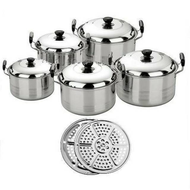 PANCI KINGKO 555 HOMELUX PANCI STEAM KINGKO KUKUS STAINLESS - PANCI SET STOCK POT STOK POT
