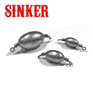 Rolling Sinker Tin Weights Fishing Bait Casting Carolina Rig Softlure Ajing Paddle Tail Kalen Fishin