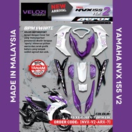 YAMAHA NVX 155 V2 AEROX EDITION PURPLE OREN MOTOR BODY COVER SET SIAP STICKER TAMPAL VELOZI MALAYSIA