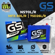 Installation Provided GS Yuasa MFX80 MFX80L MFX80R NS70 NS70L NS70R 75D26L 75D26R Car Battery Bateri