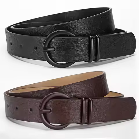 1spc Korean Version Women's Belt PU Spray Paint Needle Buckle Belt Fashionable Personality Versatile