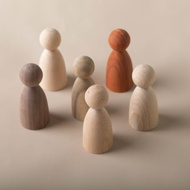 Natural Wooden Friends | Peg Dolls | Avdar Toys | Open-ended Toy | Pretend Play | Small World Play