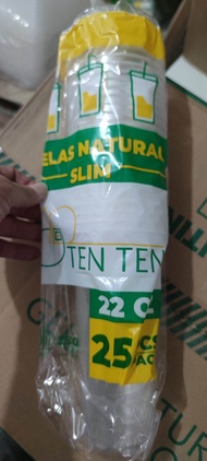 Ten Ten Gelas Natural Slim 18oz / Gelas Datar 18oz slim isi 25 Pcs - Paket 25 Pcs Kapasitas 18 OZ