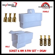 SOCKET LARGE 3 PIN SOCKET SOCKET SPULL SUPRA X SOCKET 3 PIN 6 MM
