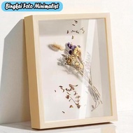 Minimalist 3D Photo Frame A4 Size 4R 5R 6R Wood Material Certificate Diploma Frame