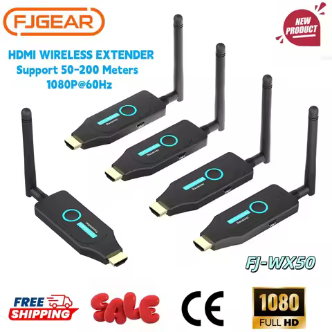 FJGEAR 5.8G Wireless HDMI Transmitter and Receiver 1TX to 2/4RX Zero Latency 50M Long Range Extender
