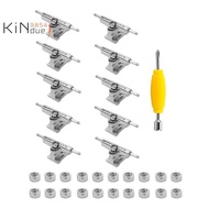 10 Pcs 29mm Fingerboard Trucks Finger Skateboard Deck with Nuts with Spanner Screwdriver for Finger 
