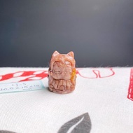 阿拉善 碧玉 九尾狐姬雕刻 DIY手鍊配件 安泰祈願 目標達成